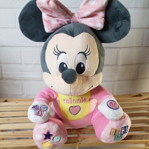 Disney Pink Baby Minnie Mouse Singing Musical Talking Plush Stuffed Soft Toy - Picture 2 of 9